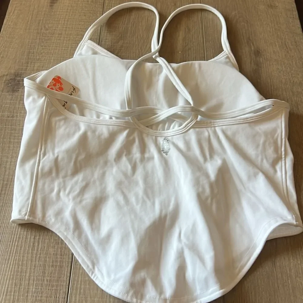 Free People White Do It To It Tank L